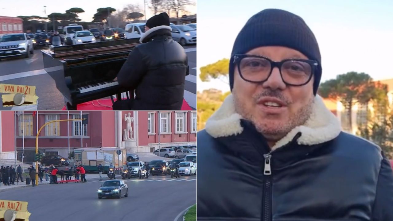 Gigi D’Alessio e Viva Rai 2 suona il pianoforte ai semafori a Roma (VIDEO) : Tutta colpa di Fiorello