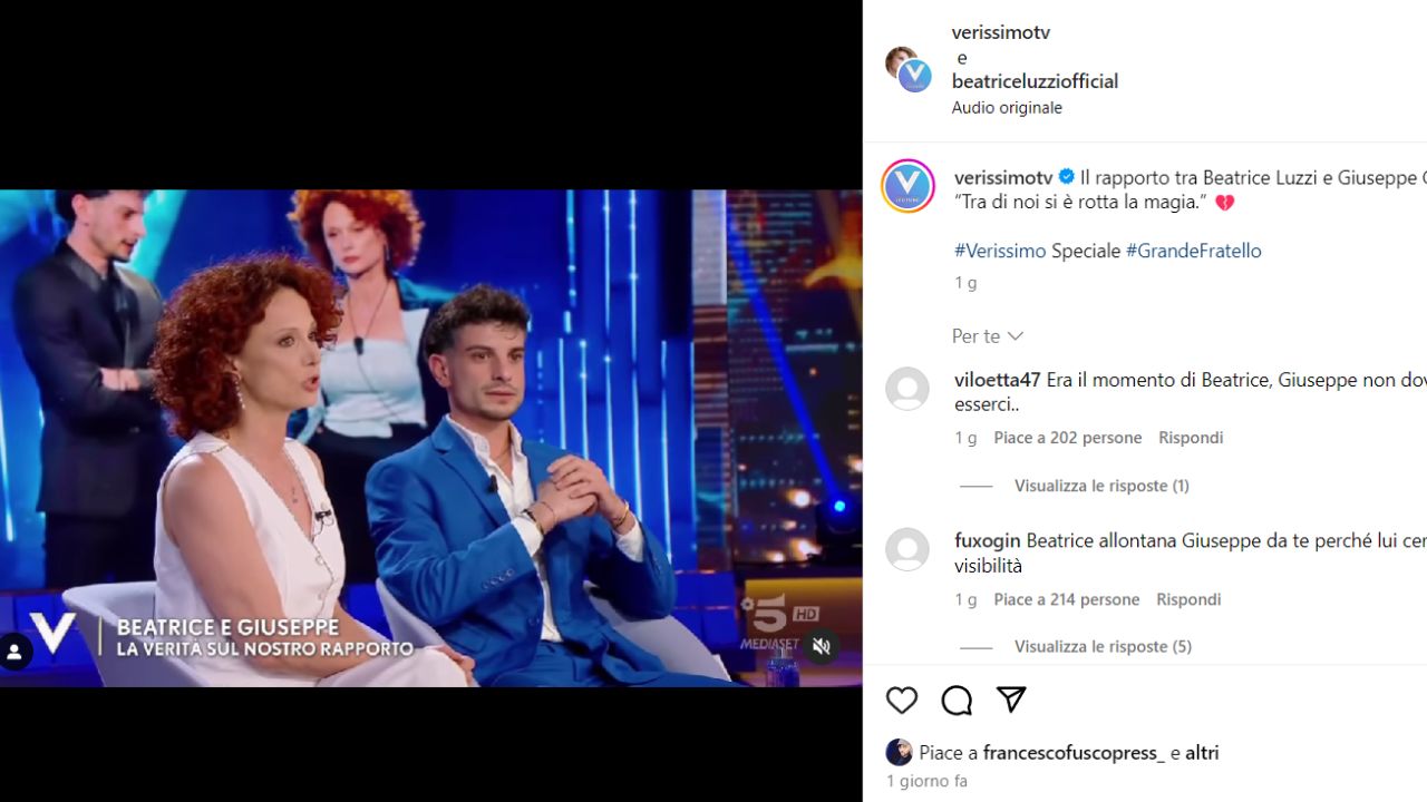 Grande Fratello, Beatrice Luzzi nelle stories di Instagram rivela cosa si è detta in treno con Garibaldi